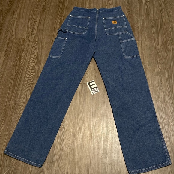Carhartt Original Dungaree Fit Blue Mens Size 30 X 34 Carpenter Jeans - Picture 13 of 13
